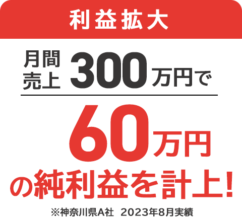 <収益拡大>300万/月売り上げを上乗せ!